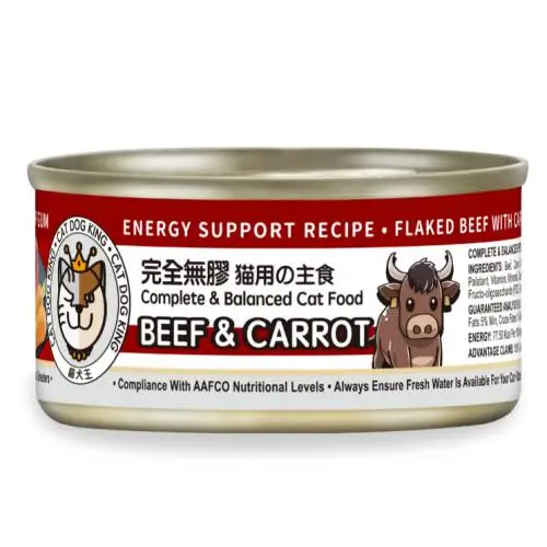 cat dog king貓犬王 肉絲主食罐-牛肉+胡蘿蔔 80g